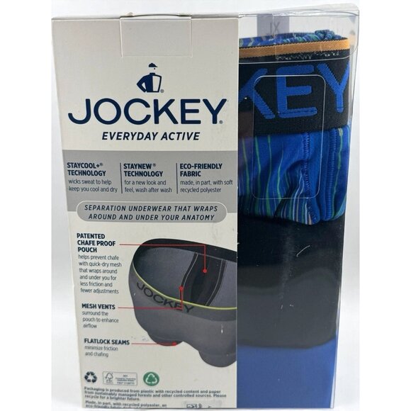 Jockey Everyday Active Boxer Briefs 3-Pack Microfiber Chafe Proof Pouch NEW XL - Picture 3 of 6